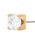 Gold Vermeil 3mm Single CZ Pin 18g/16g