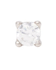 White Rhodium Silver 3mm Single CZ Pin 18g/16g