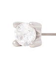 White Rhodium Silver 3mm Single CZ Pin 18g/16g