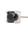 White Rhodium Silver 3mm Single CZ Pin 18g/16g