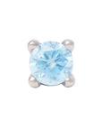 White Rhodium Silver 3mm Single CZ Pin 18g/16g
