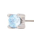 White Rhodium Silver 3mm Single CZ Pin 18g/16g