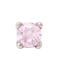 White Rhodium Silver 3mm Single CZ Pin 18g/16g