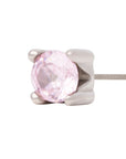 White Rhodium Silver 3mm Single CZ Pin 18g/16g