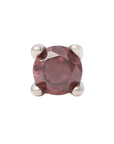 White Rhodium Silver 3mm Single CZ Pin 18g/16g