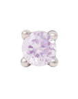 White Rhodium Silver 3mm Single CZ Pin 18g/16g