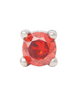 White Rhodium Silver 3mm Single CZ Pin 18g/16g