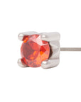White Rhodium Silver 3mm Single CZ Pin 18g/16g