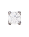 Black Rhodium Silver 3mm Single CZ Pin 18g/16g