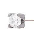 Black Rhodium Silver 3mm Single CZ Pin 18g/16g