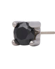 Black Rhodium Silver 3mm Single CZ Pin 18g/16g