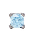 Black Rhodium Silver 3mm Single CZ Pin 18g/16g