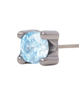 Black Rhodium Silver 3mm Single CZ Pin 18g/16g