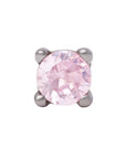Black Rhodium Silver 3mm Single CZ Pin 18g/16g