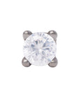Black Rhodium Silver 3mm Single CZ Pin 18g/16g