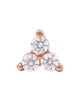 Rose Gold Vermeil 2mm Triple CZ Pin 18g/16g