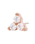 Rose Gold Vermeil 2mm Triple CZ Pin 18g/16g