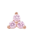 Rose Gold Vermeil 2mm Triple CZ Pin 18g/16g
