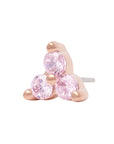 Rose Gold Vermeil 2mm Triple CZ Pin 18g/16g