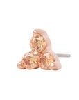 Rose Gold Vermeil 2mm Triple CZ Pin 18g/16g