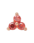 Rose Gold Vermeil 2mm Triple CZ Pin 18g/16g