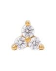 Gold Vermeil 2mm Triple CZ Pin 18g/16g