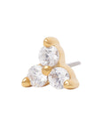 Gold Vermeil 2mm Triple CZ Pin 18g/16g