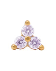 Gold Vermeil 2mm Triple CZ Pin 18g/16g