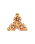 Gold Vermeil 2mm Triple CZ Pin 18g/16g