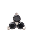 White Rhodium Silver 2mm Triple CZ Pin 18g/16g