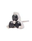 White Rhodium Silver 2mm Triple CZ Pin 18g/16g