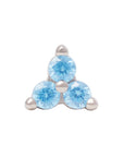White Rhodium Silver 2mm Triple CZ Pin 18g/16g