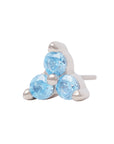 White Rhodium Silver 2mm Triple CZ Pin 18g/16g