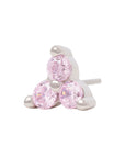 White Rhodium Silver 2mm Triple CZ Pin 18g/16g