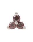 White Rhodium Silver 2mm Triple CZ Pin 18g/16g