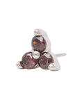 White Rhodium Silver 2mm Triple CZ Pin 18g/16g