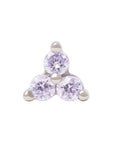White Rhodium Silver 2mm Triple CZ Pin 18g/16g