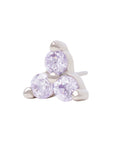 White Rhodium Silver 2mm Triple CZ Pin 18g/16g