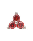 White Rhodium Silver 2mm Triple CZ Pin 18g/16g
