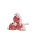 White Rhodium Silver 2mm Triple CZ Pin 18g/16g