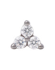 Black Rhodium Silver 2mm Triple CZ Pin 18g/16g