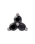 Black Rhodium Silver 2mm Triple CZ Pin 18g/16g