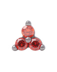 Black Rhodium Silver 2mm Triple CZ Pin 18g/16g