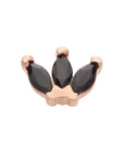 Rose Gold Vermeil Triple Marquise CZ Pin 18g/16g