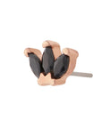 Rose Gold Vermeil Triple Marquise CZ Pin 18g/16g