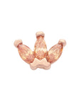 Rose Gold Vermeil Triple Marquise CZ Pin 18g/16g