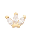 Gold Vermeil Triple Marquise CZ Pin 18g/16g