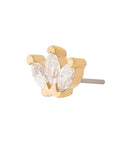 Gold Vermeil Triple Marquise CZ Pin 18g/16g