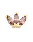 Gold Vermeil Triple Marquise CZ Pin 18g/16g