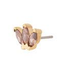 Gold Vermeil Triple Marquise CZ Pin 18g/16g